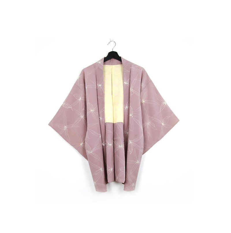 Back to Green-日本帶回羽織 粉紫 /vintage kimono - 女大衣/外套 - 絲．絹 