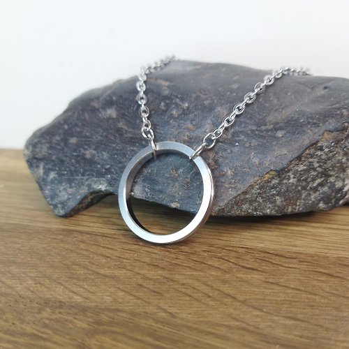 Cyberpunk Jewelry Boutique Good karma necklace. Eternity circle necklace for men. Circle of life necklace