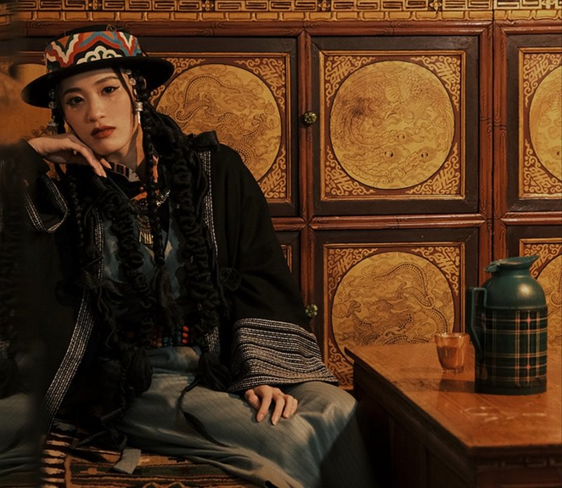 【禪茶】 新中式復古藏裝 禪意改良漢服外套 - 女上衣/長袖上衣 - 其他材質 黑色