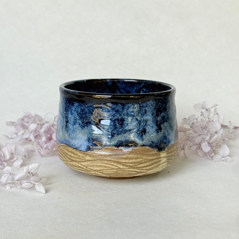 蔚藍海岸。手工茶碗 抹茶碗 日式茶碗 茶道具 陶藝 教師節禮物 - 茶壺/茶杯/茶具 - 陶 多色