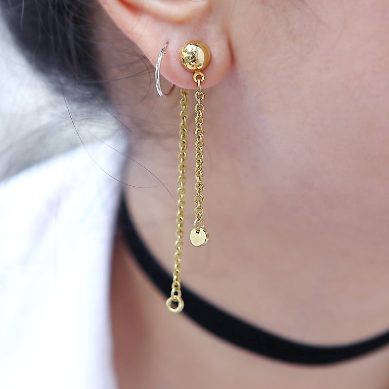 Dangle & Drop Earrings, Circle Dangle Earrings, Circle Earrings, Tiny Circle Earrings, Round Dangle Earrings - Earrings & Clip-ons - Other Metals Gold