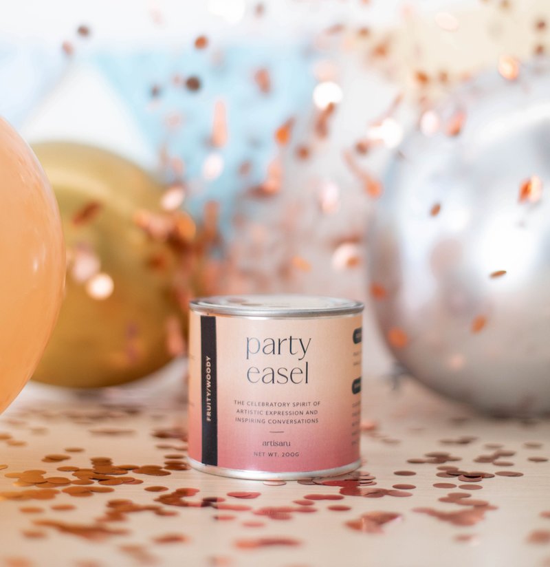 Woody & Fruity | Artisanu Beeswax Odor-Eliminating Art Candle | Party Easel - เทียน/เชิงเทียน - ขี้ผึ้ง 