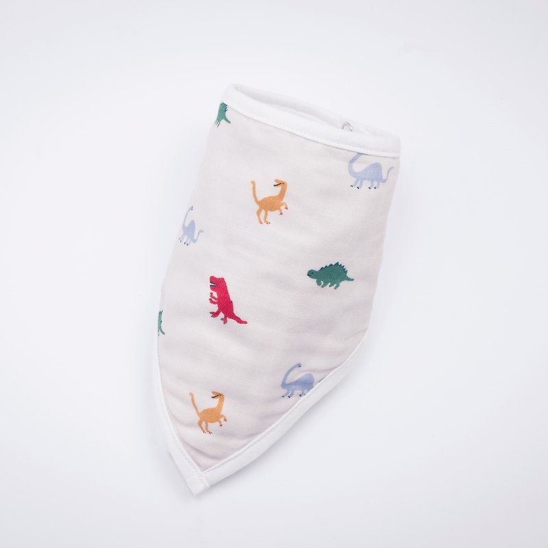 棉．麻 圍兜/口水巾 - Organic B 有機比比 彌月禮嬰兒有機棉紗圍兜/口水巾-恐龍小百科