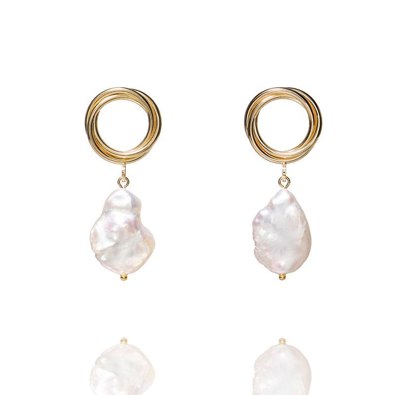 Baroque natural pearl earrings free shipping change Clip-On - Earrings & Clip-ons - Other Metals White