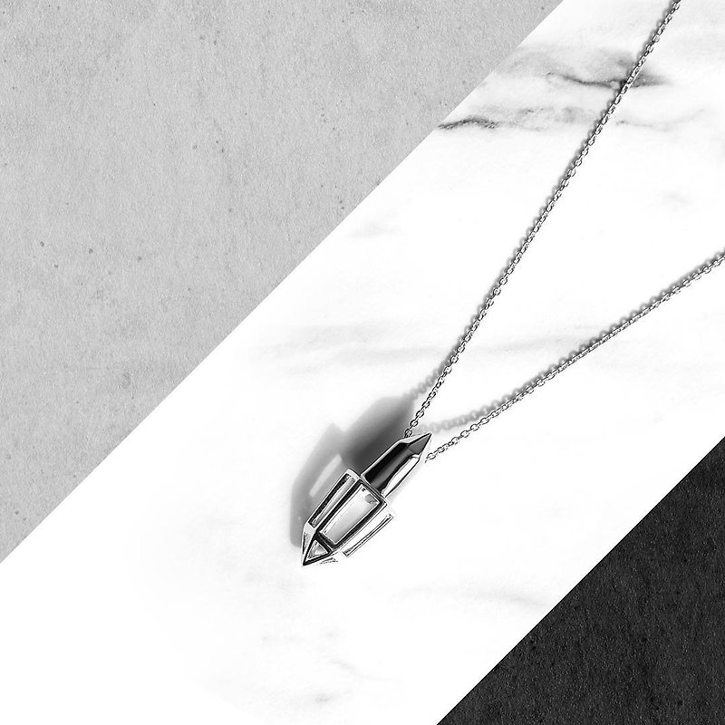 BULLET Necklace / White Gold - Necklaces - Other Metals Silver