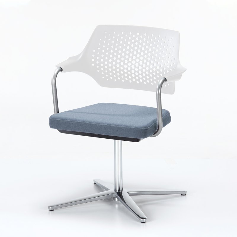 Mojo Swivel Visitor Chair | White Back x Multicolor Seat Cushion | Commercial Space - เก้าอี้โซฟา - โลหะ หลากหลายสี