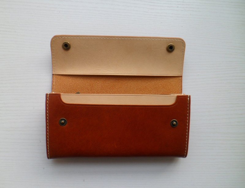 Leather Long multifunctional Wallet - Wallets - Genuine Leather Orange