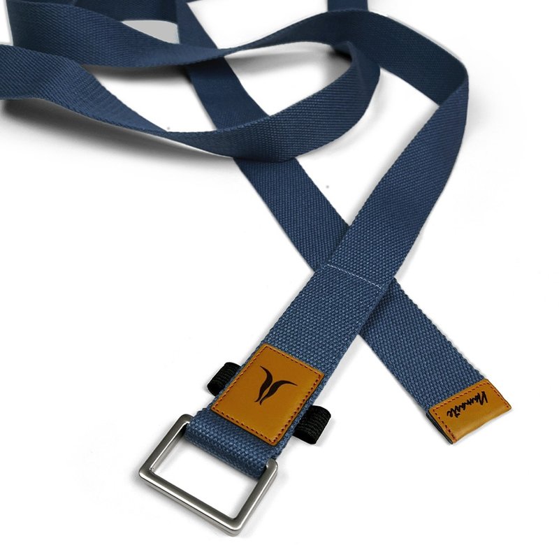 【NAMASTE】Yoga Strap 瑜珈繩240cm(寬4cm) - 丈青 - 運動/健身器材 - 棉．麻 藍色