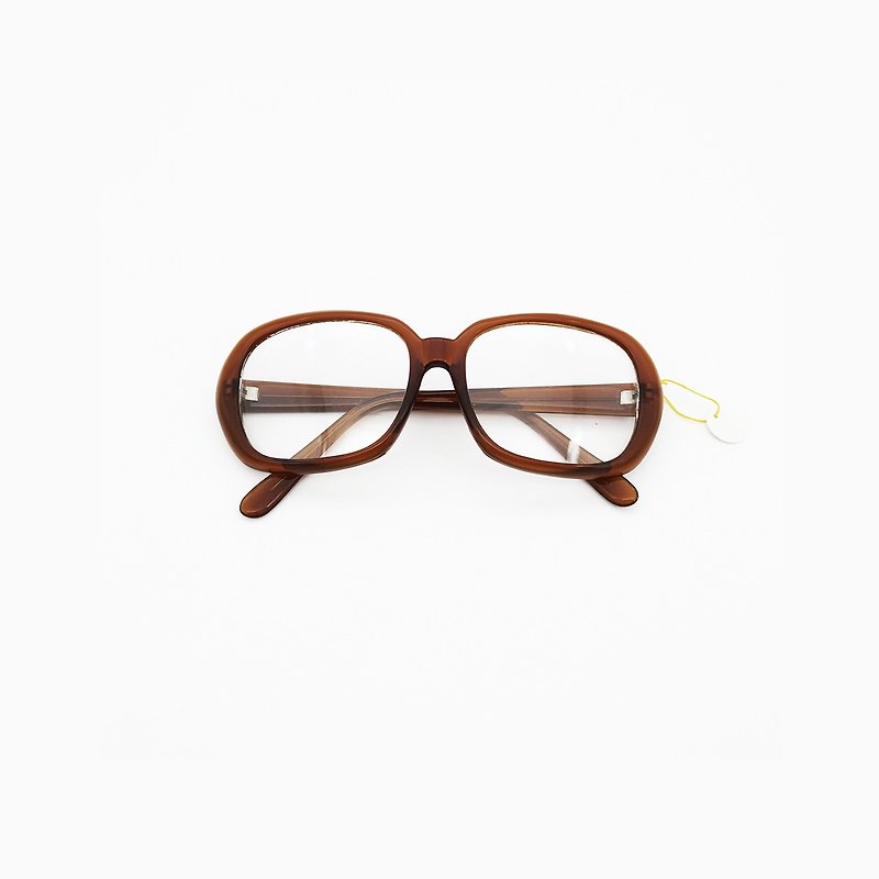 Window stripping glasses / handmade plate glasses no.20 vintage - Glasses & Frames - Other Materials Brown