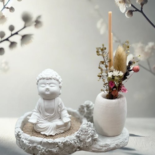 創藝 文創手作館 淨念吉祥公仔之衲靜 豪華田園套組 帶來心靈的平和與安寧祥和