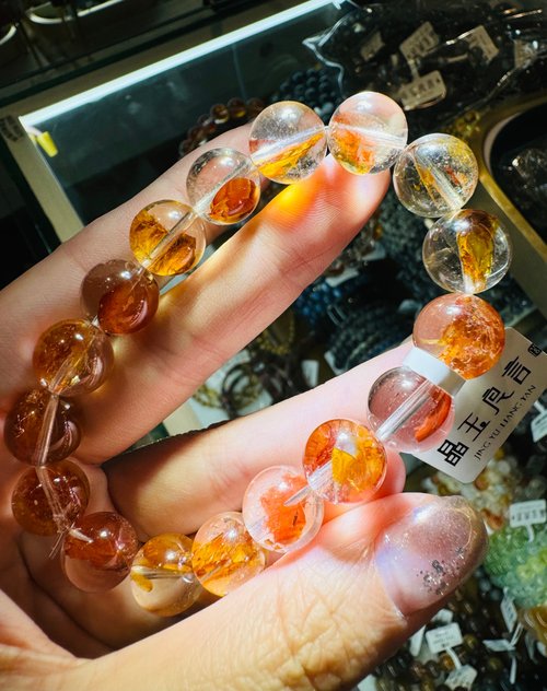晶玉良言閣 畢業級高冰體膠花水晶12mm43.14g開運招財辟邪擋煞淨化趨吉開運