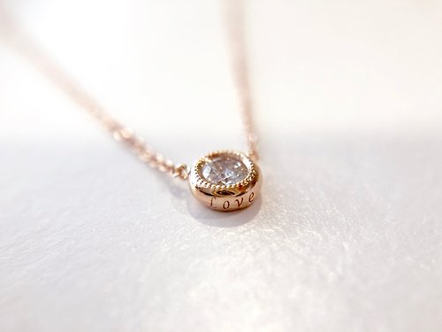 Olivia Yao Jewellery 圓鑲鑽石18K玫瑰金項鍊 Diamond Necklace情人