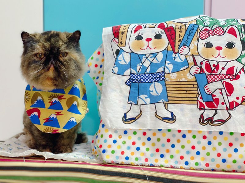 長毛貓咪專用口水肩 貓咪項圈 - 寵物衣服 - 棉．麻 多色