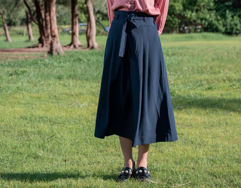 漂浮氣息 七分寬褲 Vibe Wide Leg Pants - 女長褲 - 聚酯纖維 藍色