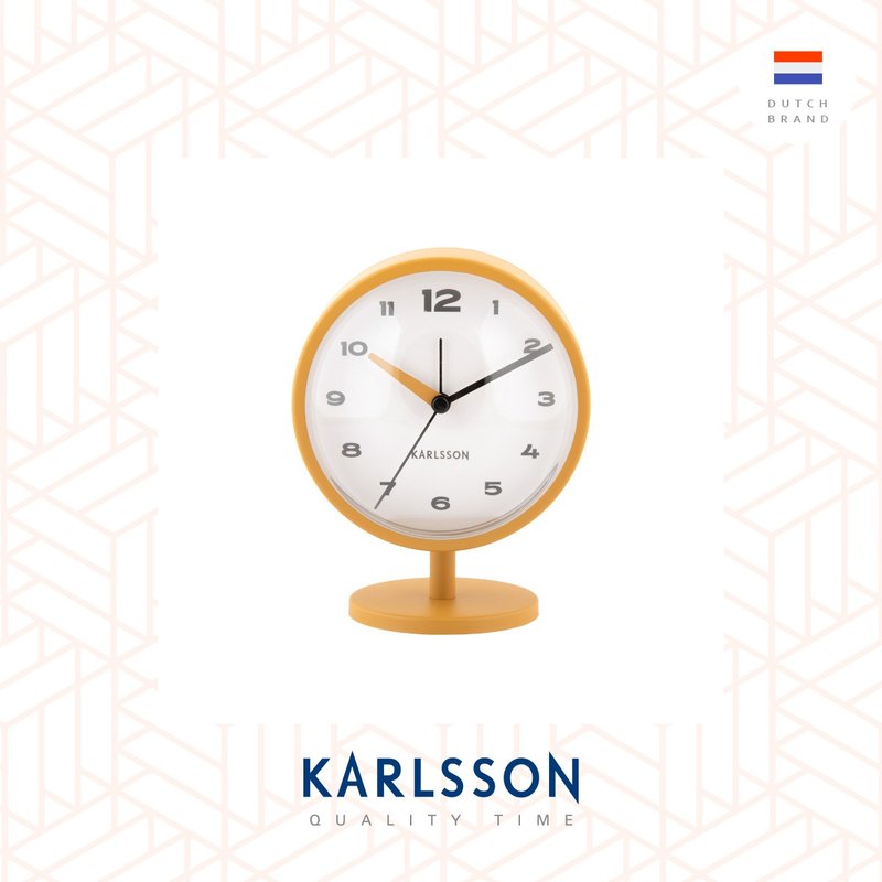 荷蘭Karlsson,Alarm clock Brisk Dome ochre yellow孤型玻璃鬧鐘 - 時鐘/鬧鐘 - 其他金屬 黃色