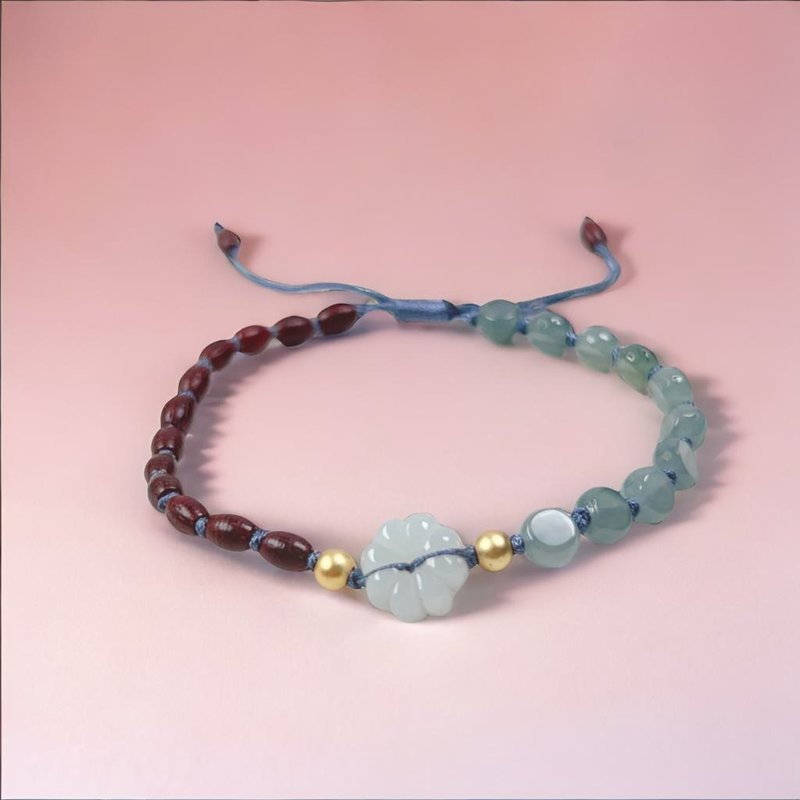 [Like jade and flowers] Ice jade flower woven bracelet | Natural grade A jadeite | Gift - สร้อยข้อมือ - หยก ขาว