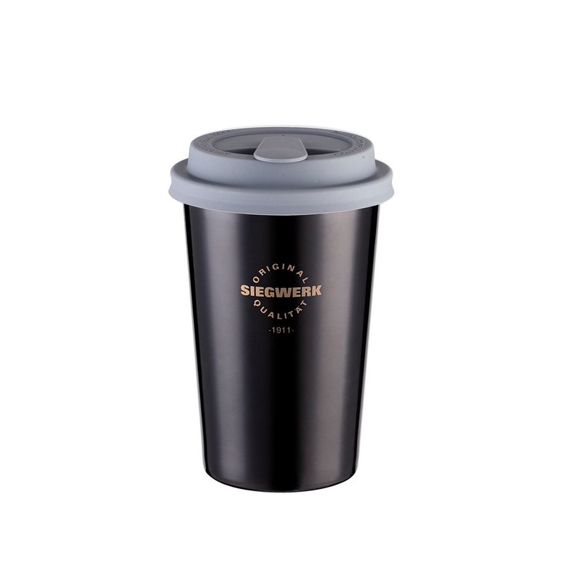 【SIEGWERK】德國琺瑯迷你隨行杯350ml_耀岩黑 - 水瓶/水壺 - 琺瑯 黑色