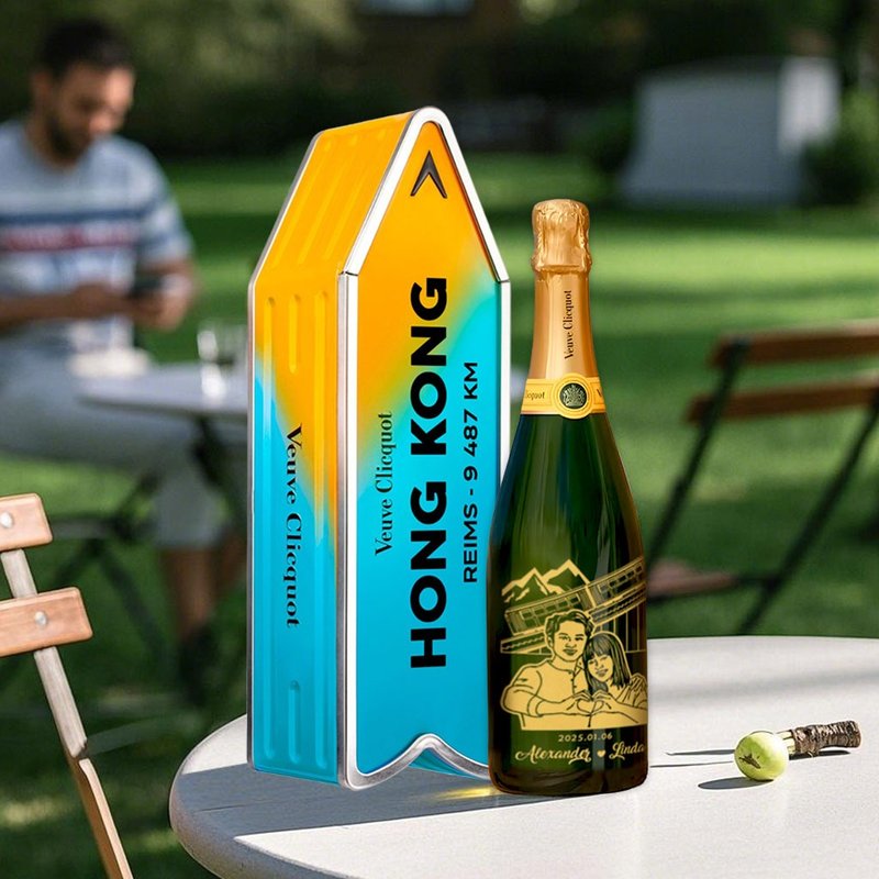 Veuve Clicquot Brut with Engraving |專屬訂製人像雕刻原裝香檳 - 酒類 - 玻璃 