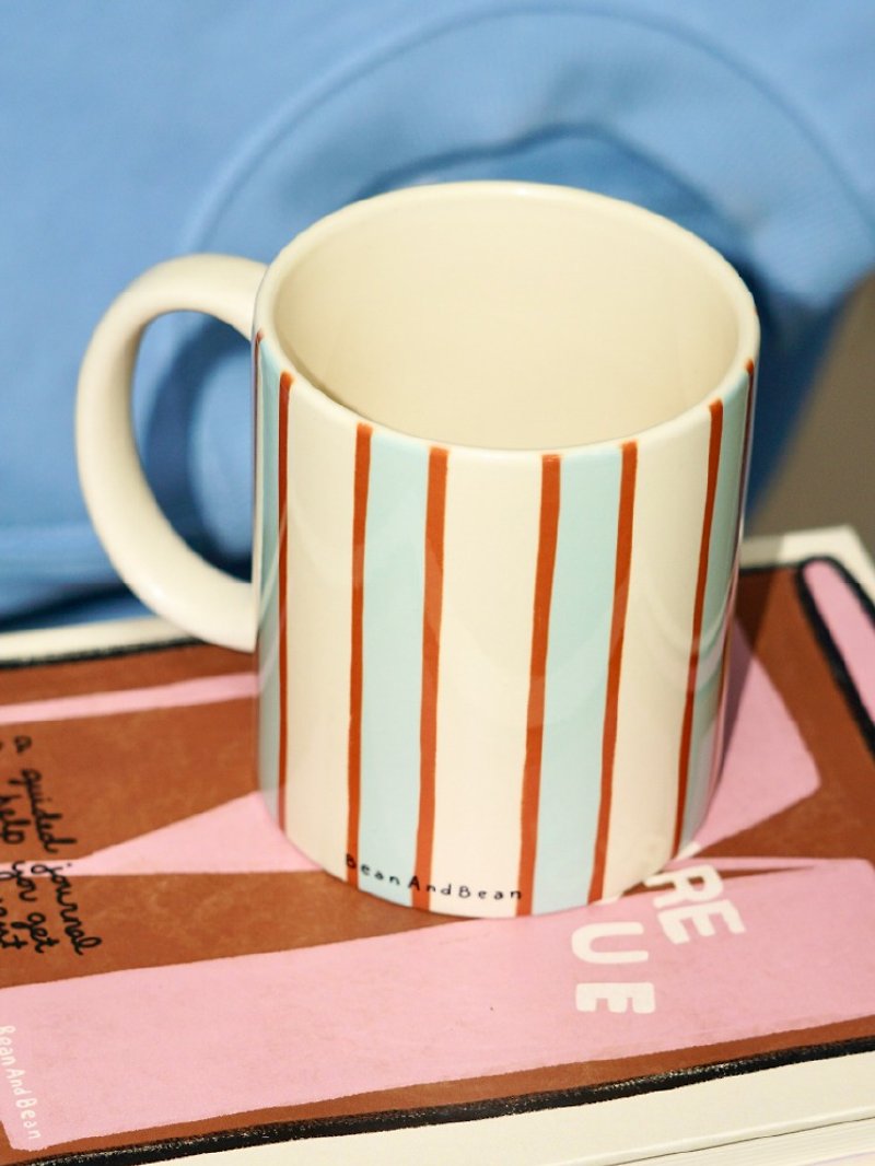Striped Series Mug Ceramic Water Cup Coffee Cup Breakfast Cup Large Capacity Couple - แก้วมัค/แก้วกาแฟ - ดินเผา 