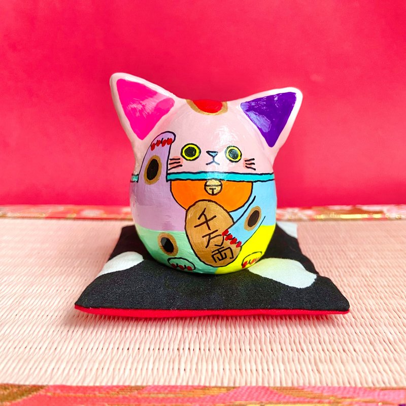 Lucky cat [large] Colorful - ของวางตกแต่ง - ดินเหนียว หลากหลายสี