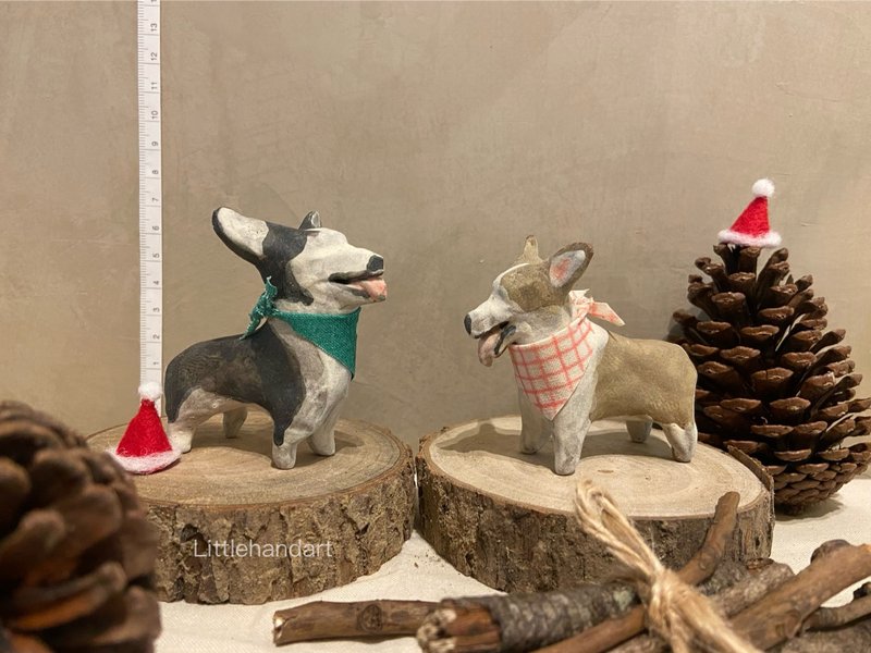 陶狗陶偶-柯基一組 - 公仔模型 - 陶 