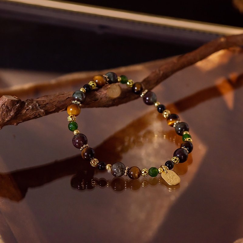 Richard Parker // C1179 Phantom tiger eye Stone bracelet - สร้อยข้อมือ - เครื่องเพชรพลอย 