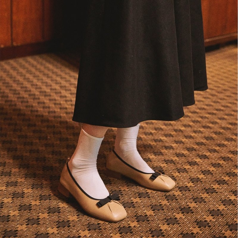 PRE-ORDER SPUR Pleats Bow Ribbon Flat -UA9022BE - 其他女皮鞋 - 其他材質 