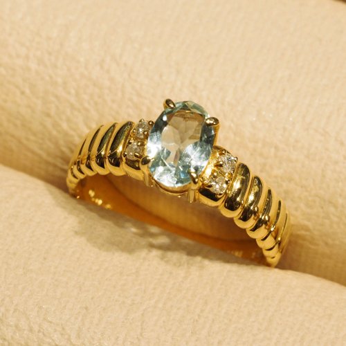IRIZA Jewellery 18K金海藍寶石鏡面戒指 18K Gold The Aquamarine Mirror Ring