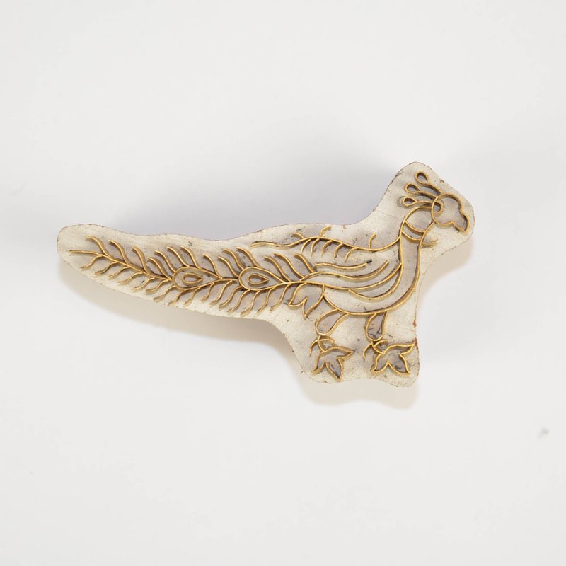 銅＋木頭印章＿大孔雀＿公平貿易 - 擺飾/家飾品 - 其他金屬 咖啡色