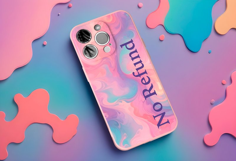 Custom Made Pink Marble Painting Movement iPhone 14 15 16 Pro Max TPU Phone Case - เคส/ซองมือถือ - พลาสติก สึชมพู