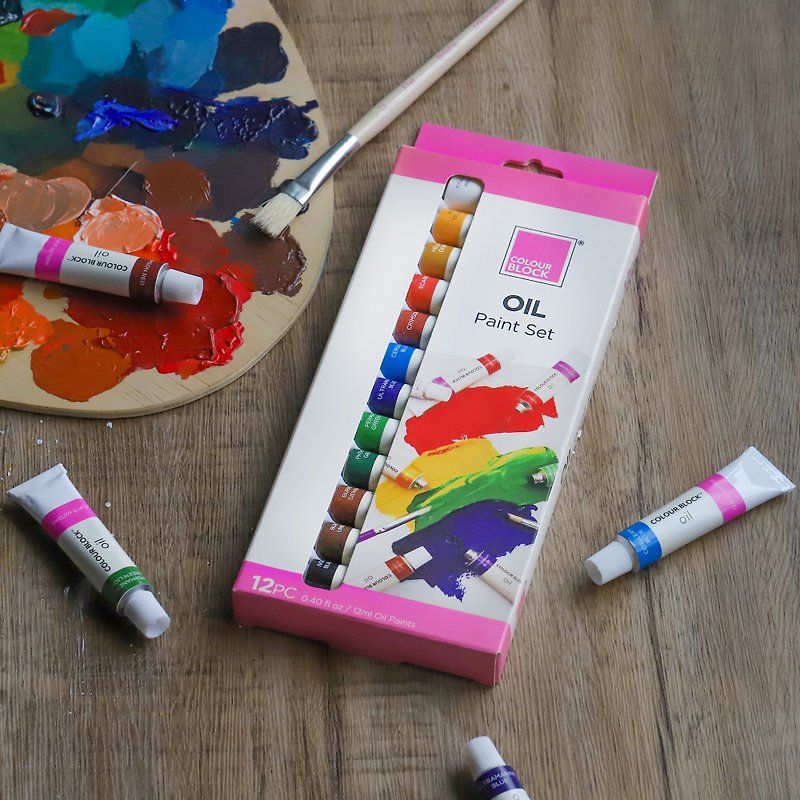 COLOUR BLOCK 12PCS Oil Paint Mother's Day DIY - Illustration, Painting & Calligraphy - Pigment 