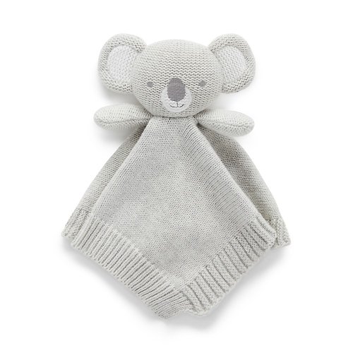Purebaby有機棉 澳洲Purebaby 嬰兒安撫巾/寶寶安撫玩具 灰色無尾熊