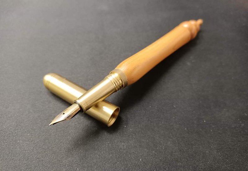 黃銅封端鋼筆或鋼珠筆 可客制雷雕 聖誕節交換禮品 - 鋼筆 - 木頭 