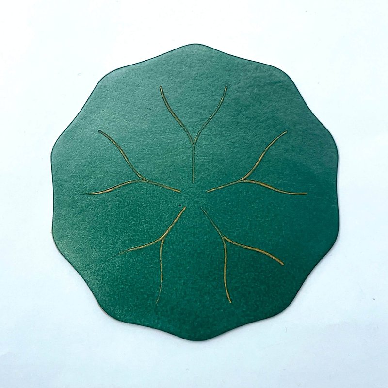Vegetable tanned leather small lotus leaf / large lotus leaf - Items for Display - Faux Leather Green