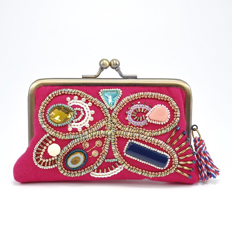 Sparkle and statement card case, vivid pink cosmetic bag,  vivid pink card case1 - ポーチ - プラスチック ピンク