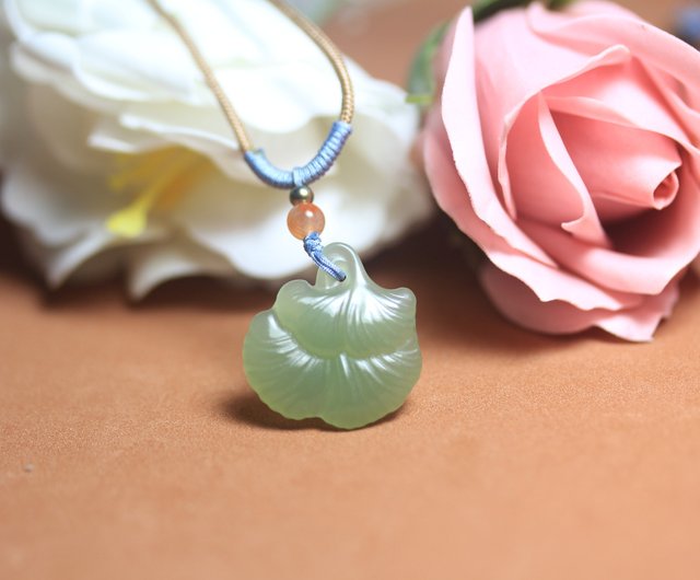 A5875 Chinese Natural Hetian Jade Monkey & Leaf buy Pendant