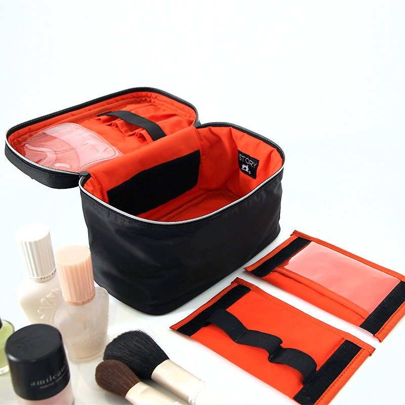 Cosmetic bag. black - กระเป๋าเครื่องสำอาง - เส้นใยสังเคราะห์ สีดำ