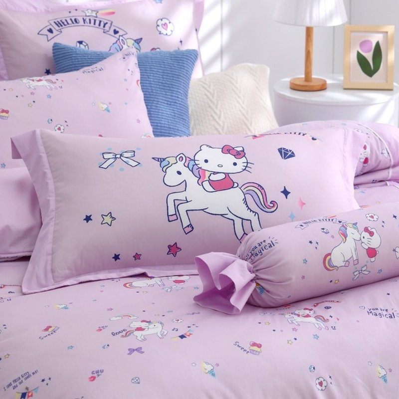 Hello Kitty-Classic Cotton Thick Pillowcases/Pair-Unicorn (Two Types)-Made in Taiwan - เครื่องนอน - ผ้าฝ้าย/ผ้าลินิน 