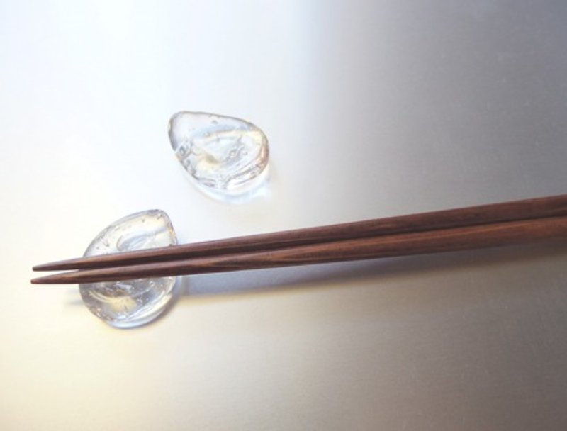 Chopstick rest for two / Bubble - Chopsticks - Glass Transparent