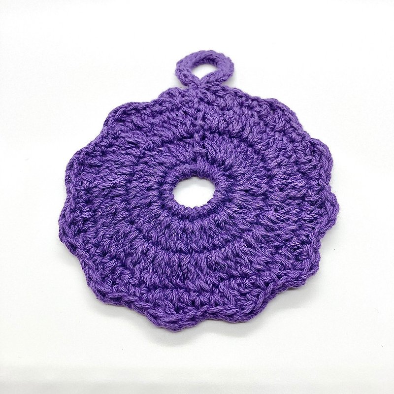 Wiring/lace/hanging/coaster/handmade/weaving/crocheting/insulation mat/storage mat/convenient storage - Coasters - Cotton & Hemp Purple
