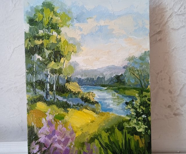 油絵 絵画 【白樺の花畑】 油絵 絵画 【白樺の花畑 】 絵画 HR 通販 16516631｜Creema