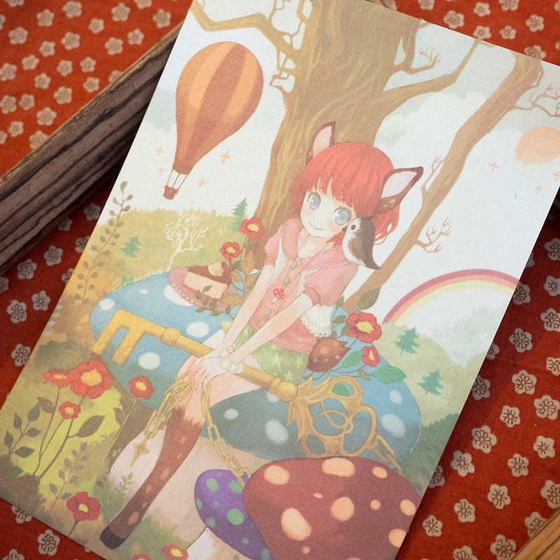 香港のイラストレーター千夜さんの童話風ポストカードシリーズは3種類 - カード・はがき - 紙 ホワイト