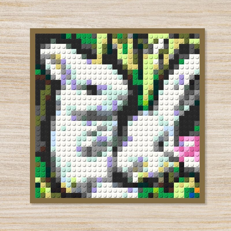 【動物系列 • 兔子】DIY手作拼圖禮物 - 中型尺寸積木畫 - 插畫/繪畫/寫字 - 塑膠 銀色