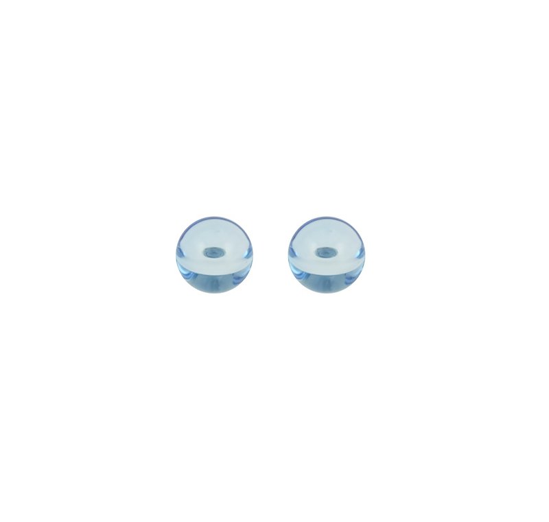 Ocean drop tiny earring (light blue) - ต่างหู - แก้ว สีน้ำเงิน