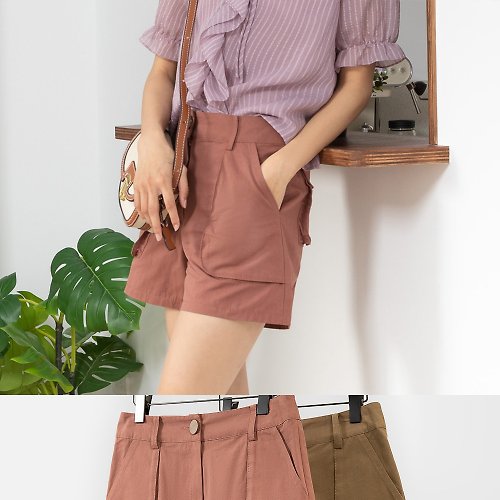 MEDUSA LADY 【MEDUSA】造型立體大口袋純棉短褲-2色(M-XL) | 女休閒短褲 褲子