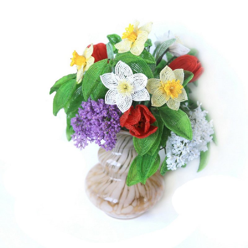 Digital Download - PDF | Beaded Flowers pattern | Lilac, Tulip, Narcissus - 手工藝教學/工具書 - 其他材質 