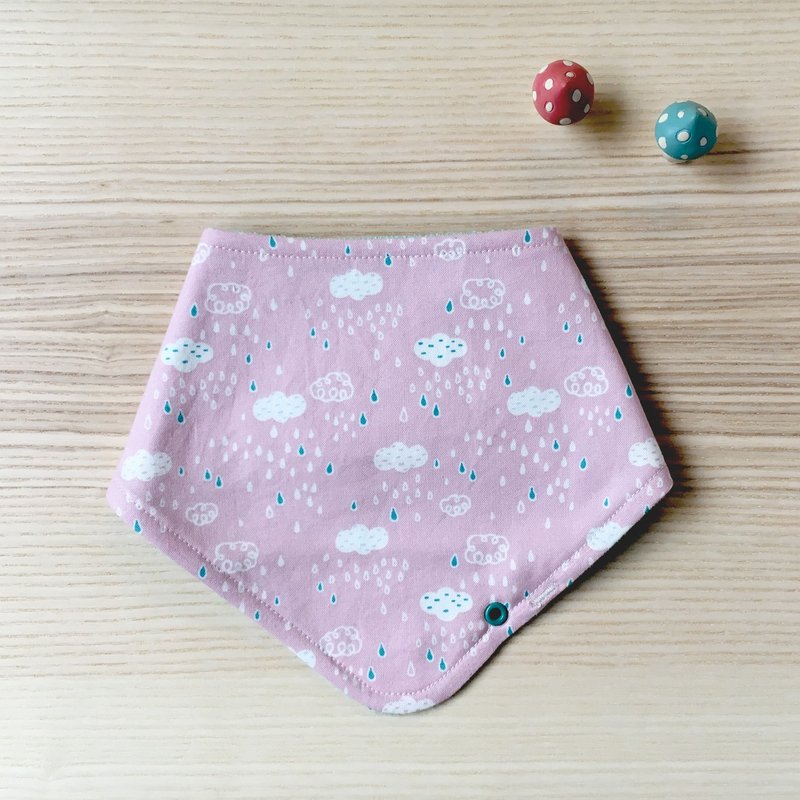 Pink clouds: hand-made bib pocket saliva scarf scarf - Bibs - Cotton & Hemp Pink