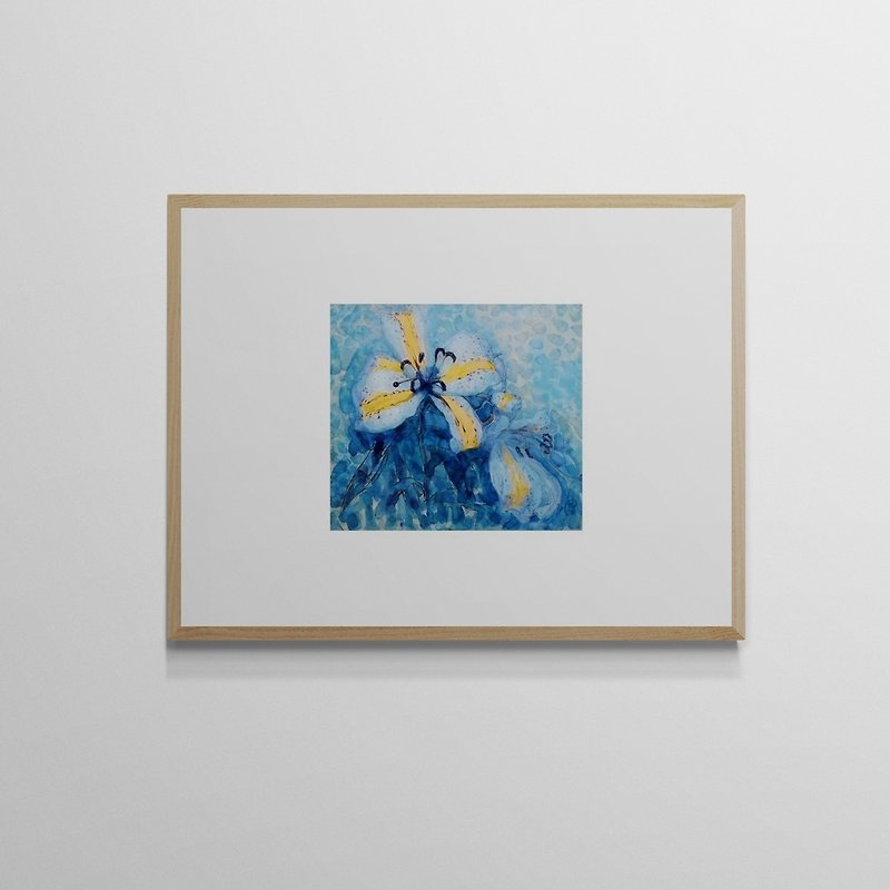 [元の投稿者] Piet Mondrian | Golden-Banded Lily ゴールデンリリー - ポスター・絵 - 紙 ブルー