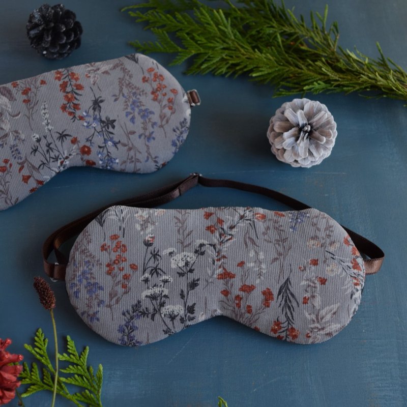 Great value 2-piece set Wild Flower | Eye mask | Storage pouch included | Christmas gift - Eye Masks - Cotton & Hemp Gray