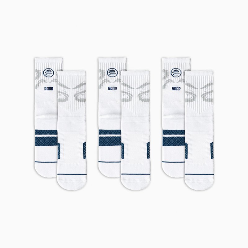 Made in Taiwan - 99.9% permanent antibacterial - Daily /Dance with the dragons Pack - Socks - Cotton & Hemp White